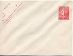 FRANCE ENTIER POSTAL 10c ROSE SEMEUSE LIGNEE - Standard Covers & Stamped On Demand (before 1995)