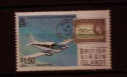 Iles Vierges Virgin 1987 N° 589 Iso ** Avion Postal, Aviation, Services Postaux, Timbre Sur Timbre, Aéroport, Beef - British Virgin Islands