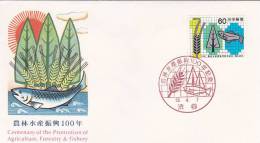 Japan 1981 Centenary Of  Agricolture, Forestry & Fishery, NCC, FDC - FDC