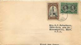 1939  Royal Visit  246, 247 FDC To USA  Winnipeg MN Date Stamp Cancel - ....-1951