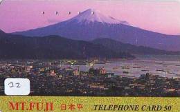 Télécarte Japon * Volcan MONT FUJI (22) Vulcan * Japan Phonecard * Vulkan Volcano * Telefonkarte * Mount Fuji - Montagnes