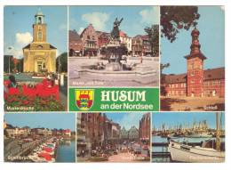 E2167 Husum An Der Nordsee - Markt - Marienkirche - Schloss - Grossstrasse / Viaggiata 1984 - Husum