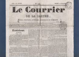 LE COURRIER DE LA SARTHE 10 07 1832 LE MANS - CANAUX DE BRETAGNE - PARIS - BELGIQUE - CARLISTES - DUPIN - MONTARGIS ... - 1800 - 1849