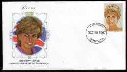 Dominica 1997 Princess Diana Commemoration Flag Sc 2010b FDC # 6151 - Famous Ladies