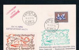 1959. Suiza A Alemania. Postal Circulada Con Matasellos Especiales - Brieven En Documenten