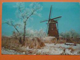 V1--pays Bas-kinderdijk-moulin--neige-- - Kinderdijk