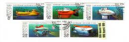 USSR  /  RUSSIA 1990  Submarines  5v.- Used - Sous-marins