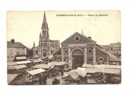 76 - Goderville Place Du Marché Carte Sépia Animée - Goderville