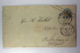 Germany: Preussen, 1867 Ganzsache, 2 Silbergroschen Gollnow To  Buddenhagen (U27 A B ??) - Interi Postali