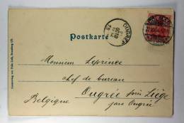 Germany: Elsas/Elzas German Occupation Postkarte Colmar To Augrée / Liege, 1904 - Cartas & Documentos