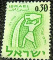 Israel 1962 Sign Of The Zodiac Aquarius 32a Overprinted 30a - Used - Used Stamps (without Tabs)