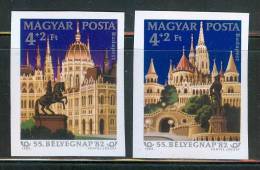 HUNGARY-1982.Imperforated Set  - 55th Stampday / Budapest Architecture   MNH!  Mi 3571B-3572B. - Unused Stamps