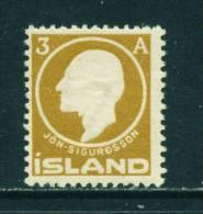 ICELAND - 1911 Jon Sigurdsson 3a Mounted Mint - Neufs