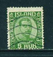 ICELAND - 1920 Christian X 5a Used As Scan - Oblitérés