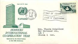 1965  International Cooperation Year  Sc 437 Unknown Cachet - 1961-1970