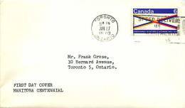 1970  Manitoba Centennial  Sc 505  Toronto Mechanical Cancel - 1961-1970