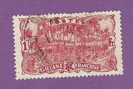 COLONIES FRANCAISES GUYANE TIMBRE N° 63 OBLITERE PLACE DES PALMIERS A CAYENNE - Otros & Sin Clasificación