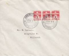 Denmark Sonderstempel KØBENHAVN NV. Fællesdyreskuet Bellahøj 1941 Cover Brief To HILLERØD 3-Stripe Waves - Brieven En Documenten