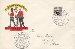 Denmark Sonderstempel BRØNSHØJ Frimærkeklub Propaganda Udstilling 1941 Cover Brief Stamp Exhibition Waves Overprinted - Storia Postale