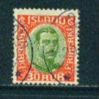 ICELAND - 1920 Christian X 30a Used As Scan - Oblitérés