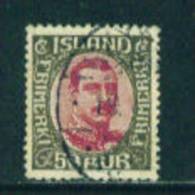 ICELAND - 1920 Christian X 50a Used As Scan - Oblitérés