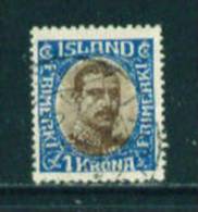 ICELAND - 1920 Christian X 1kr Used As Scan - Gebraucht