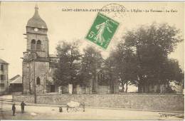 SAINT-GERVAIS-d'AUVERGNE - L'Eglise - La Terrasse - La Cure - Couple De Vaches - Animé - Saint Gervais D'Auvergne