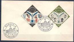 1959 MONACO 511-12 FDC Unesco, Alphabet - Cartas & Documentos