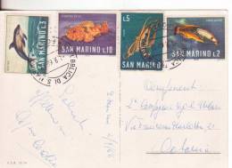 7-San Marino-Saint-Marin-Affrancatura-Affranchissement-Postage 1966-L.2+3+5+10 - Covers & Documents