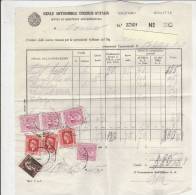 PO8154B# IMPOSTA SULL´ENTRATA - MARCA DA BOLLO - FISCALI REGNO Su FATTURA REALE AUTOMOBILE CIRCOLO D´ITALIA 1945 - Fiscale Zegels