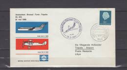 Premier Vol - First Flight - Erstflug  /Amsteream - Brussel - Tunis - Tripolis   / KLM - DC 9 - Luchtpost