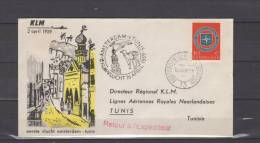 Premier Vol - First Flight - Erstflug  /Amsterdam - Tunis   / KLM - Airmail