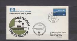 Premier Vol - First Flight - Erstflug  / Amsterdam -  Dar Es Salaam / KLM -  DC 9 - Airmail