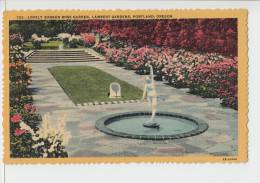 Sunken Rose Garden  Lambert Gardens  Portland  Oregon USA 1953 PC - Portland