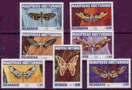 NICARAGUA Papillons, Insectes (yvert N° 1239/44 + PA 1018) **  MNH Perforate - Papillons