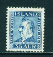 ICELAND - 1935 Jochumsson 35a Mounted Mint - Ungebraucht