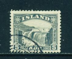 ICELAND - 1931 Waterfall 5a Used As Scan - Gebruikt