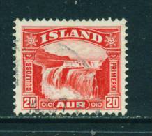 ICELAND - 1931 Waterfall 20a Used As Scan - Usati