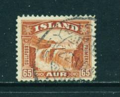 ICELAND - 1931 Waterfall 65a Used As Scan - Usados