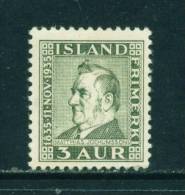 ICELAND - 1935 Jochumsson 3a Mounted Mint - Unused Stamps