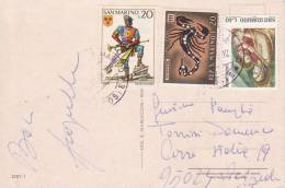 12-San Marino-Saint-Marin-Affrancatura-Affranchissement-Postage 1975-L.20+20+40-Valori Gemelli - Covers & Documents