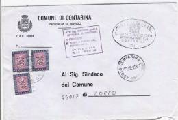 1991 Comune Di  Contarina - Segnatasse L.500 X3 + Atti Del Sindaco Quale Ufficiale Di Governo Franchigia - Portomarken