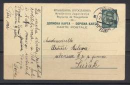 AK YUGOSLAVIA-postal Stationery-Ogulin To Sussak-1936 - Entiers Postaux