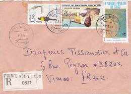 MARCOPHILIE, CONGO,1981, RECOMMANDE POINTE NOIRE, Affranchissement Composé Pour La FRANCE Piege Oiseau Scolarité /3680 - Other & Unclassified