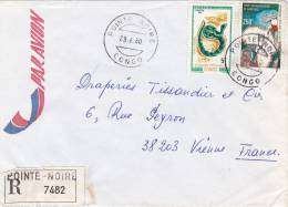 MARCOPHILIE, CONGO,1980, RECOMMANDE POINTE NOIRE, Affranchissement Composé Pour La FRANCE Serpent Hand Ngouabi /363 - Other & Unclassified