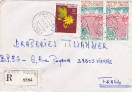 MARCOPHILIE, CONGO,1979, RECOMMANDE POINTE NOIRE, Affranchissement Composé Pour La FRANCE Fleur Panaftel /3686 - Other & Unclassified