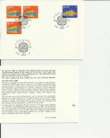 EUROPA CEPT 1969 -SWEDEN  FDC WITH INSIDE EXPLANATORY LEAFLET W. 4 STAMPS: 3 OF 0.70 + 1 OF 1 KR. POSTM STOCKHOLM APR 28 - 1969