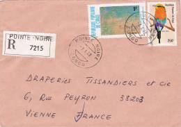 MARCOPHILIE, CONGO,1982, RECOMMANDE POINTE NOIRE, Affranchissement Composé Pour La FRANCE Piège Oiseau/3710 - Other & Unclassified
