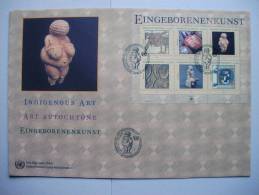 UNO-Wien 411/6 Block 18 FDC, Eingeborenenkunst (III) 2004 Auf Genfer-Cachet - FDC