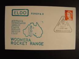 ELDO EUROPA I WOOMERA ROCKET RANGE AUSTRALIA NETHERLANDS GERMANY FRANCE ENGLAND BELGIUM ITALY  6. 12. 1967 - Covers & Documents